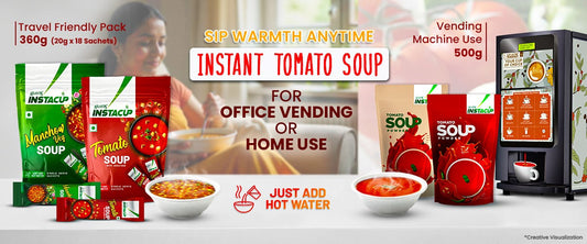 Sip Warmth Anytime – Instant Tomato Soup for Office Vending or Home Use