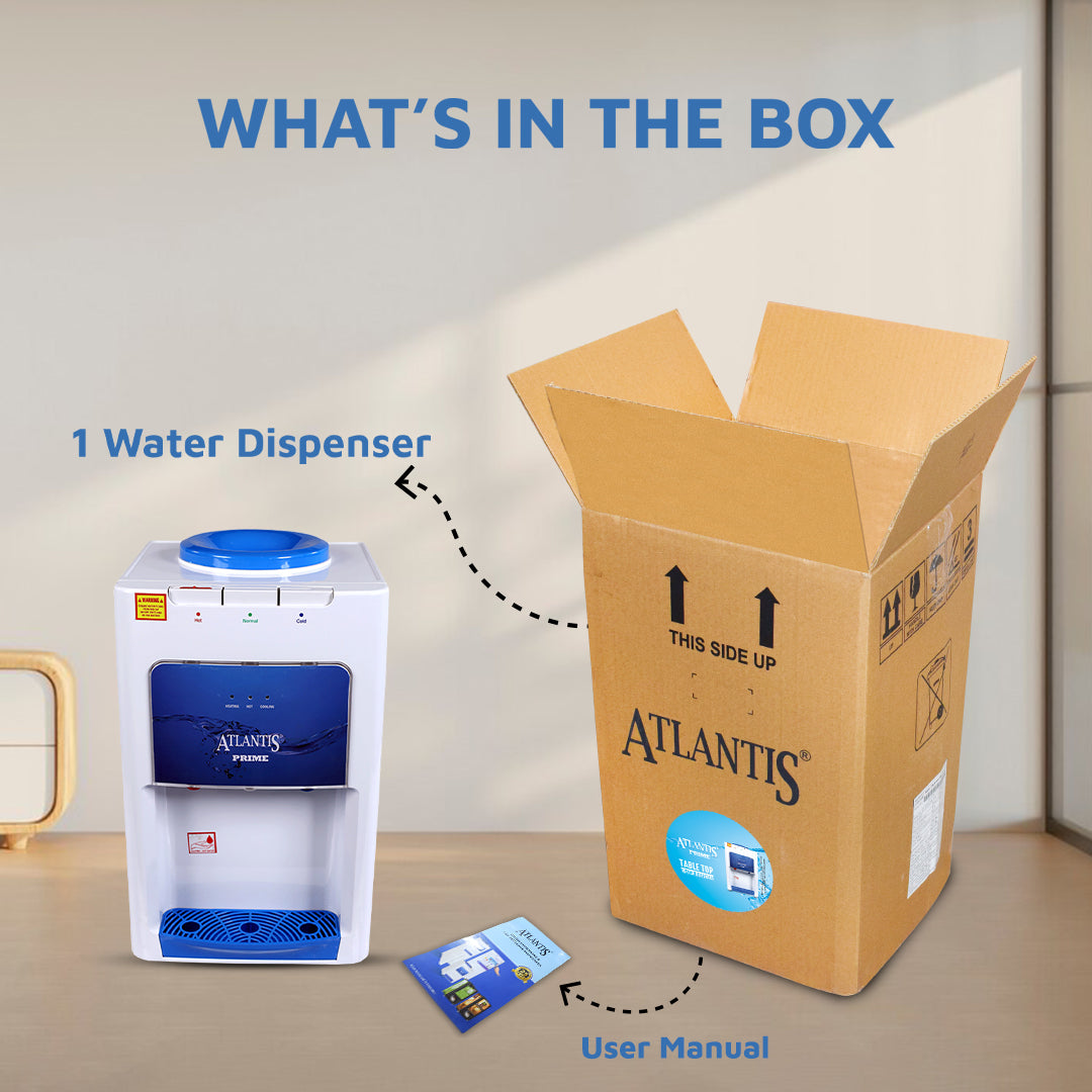 ATLANTIS PRIME (Hot Normal & Cold) Table Top Water Dispenser Box Material