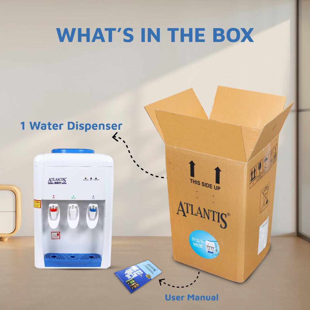 ATLANTIS SKY (Hot Normal & Cold )Table Top Water Dispenser Box Material