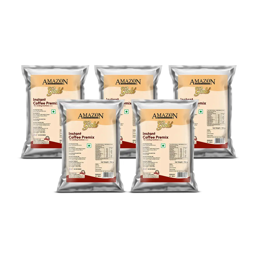 AMAZON Gold 3-in-1 Coffee Premix (Low Sugar) – 750g Pack for Vending Machines | Balanced Taste, Quick Serve