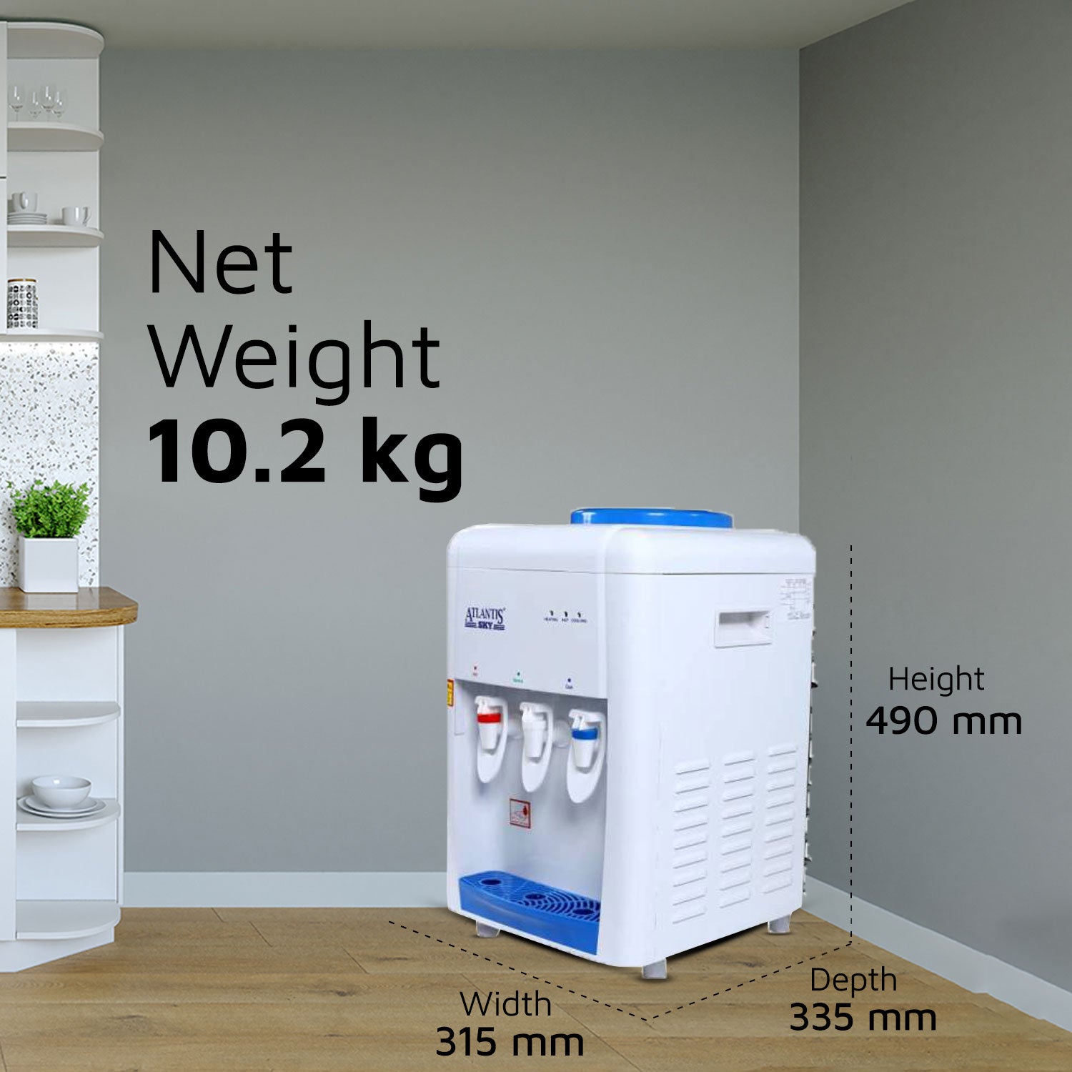 ATLANTIS SKY (Hot Normal & Cold )Table Top Water Dispenser