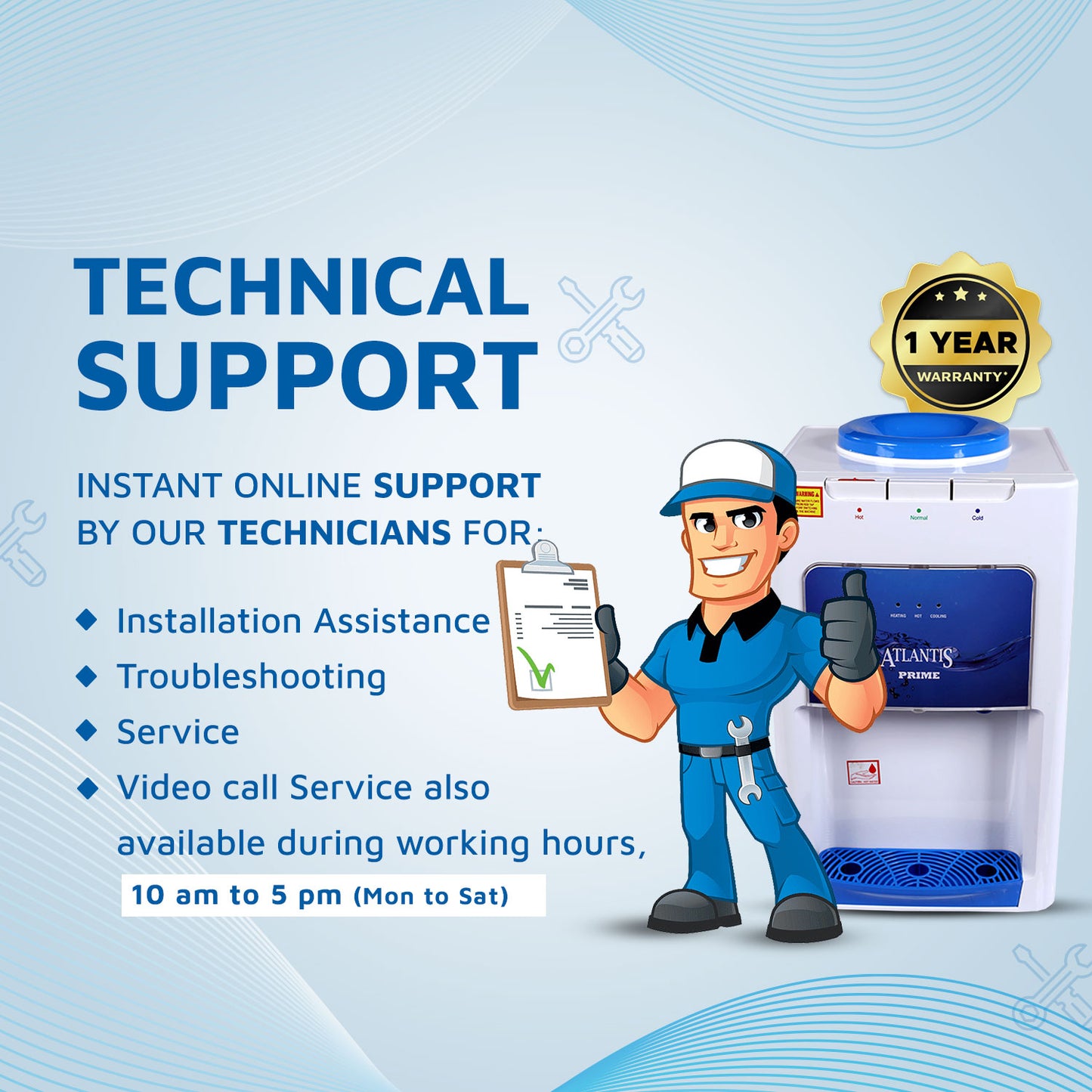 ATLANTIS PRIME (Hot Normal & Cold) Table Top Water Dispenser Technical Support