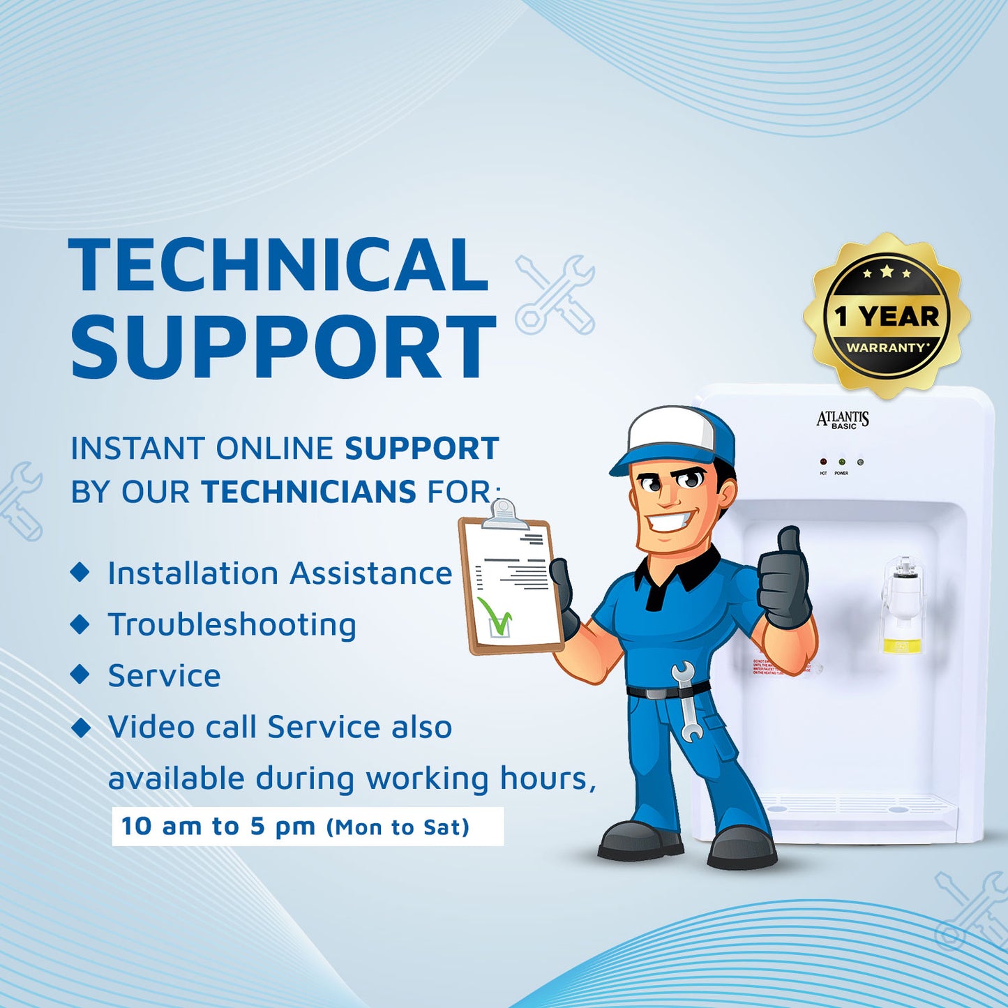 ATLANTIS BASIC Table Top Water Dispenser Technical Support