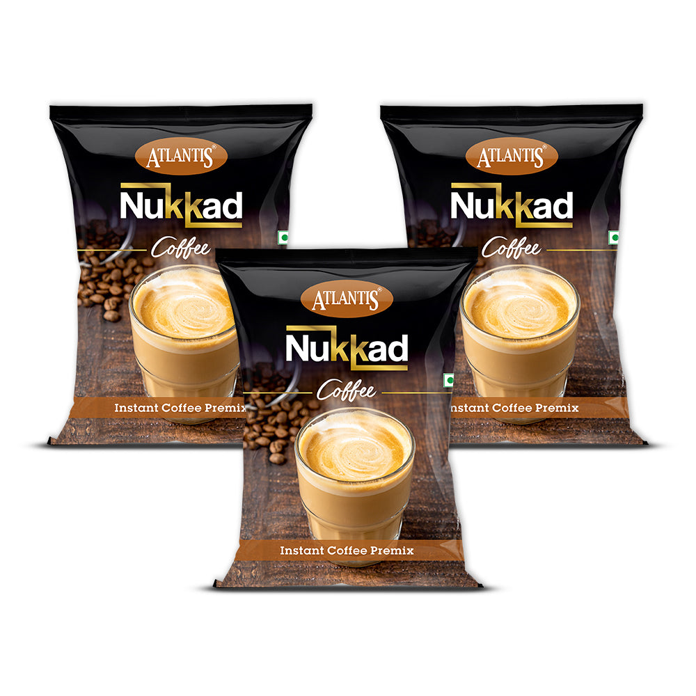 ATLANTIS Nukkad 3-in-1 Coffee Premix – 1kg Pack for Vending Machines | Tasty & Time-Saving Solution