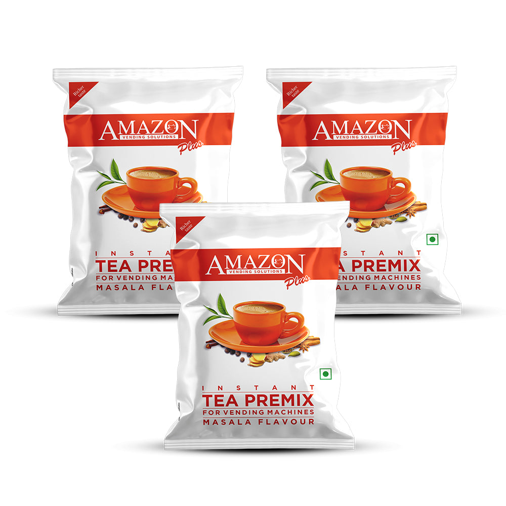 AMAZON Plus Masala 3-in-1 Tea Premix Powder 1KG for Vending Machine | No Milk, Sugar Required