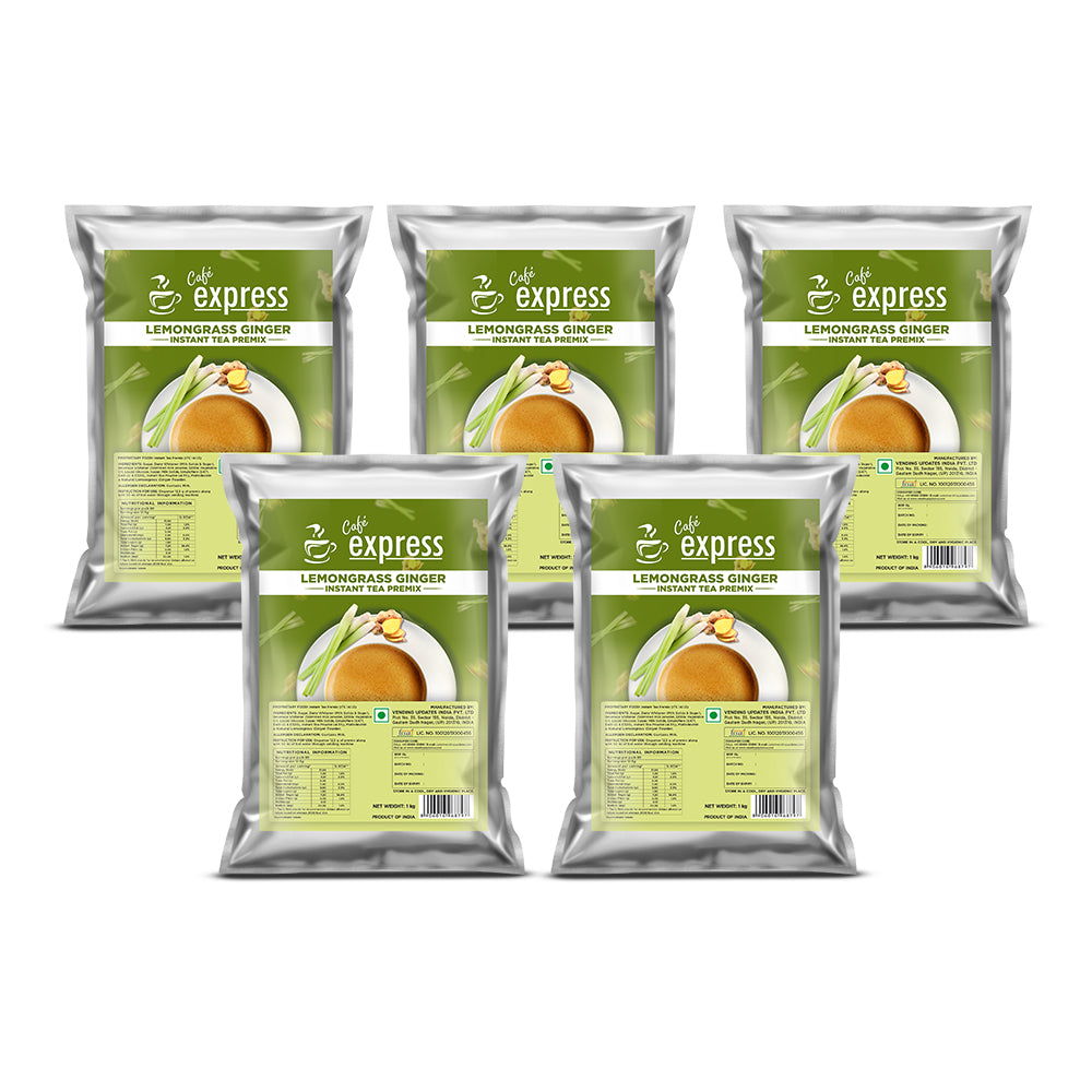 Cafe Express Lemongrass Ginger Tea Premix – 3-in-1 Blend for Vending Machines | No Milk or Sugar Needed
