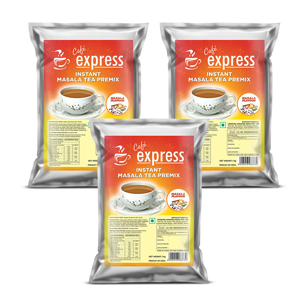 Cafe Express 3-in-1 Masala Tea Premix – 1kg Pack | Spicy Chai for Vending Machines | Just Add Hot Water