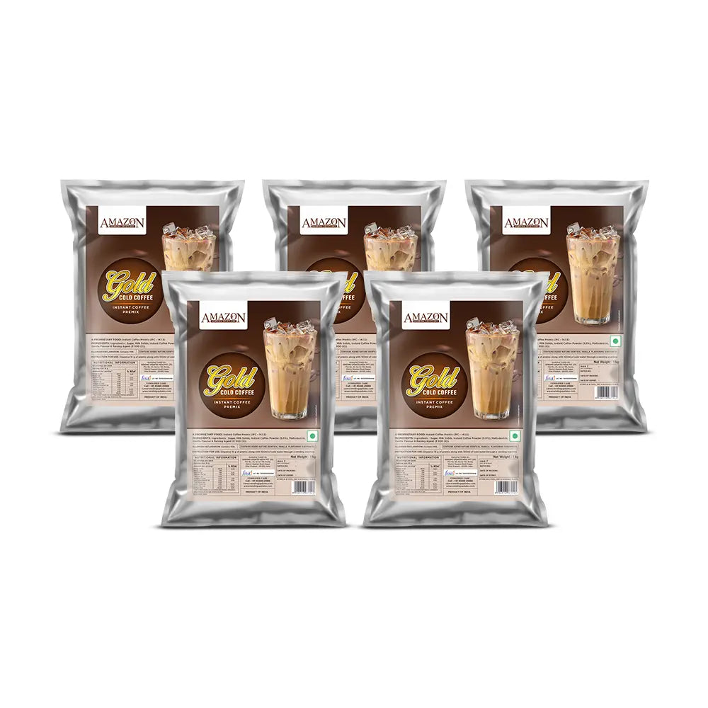 AMAZON Gold Cold Coffee Premix – 1kg Pack | Summer Drink | Just Add Cold Water