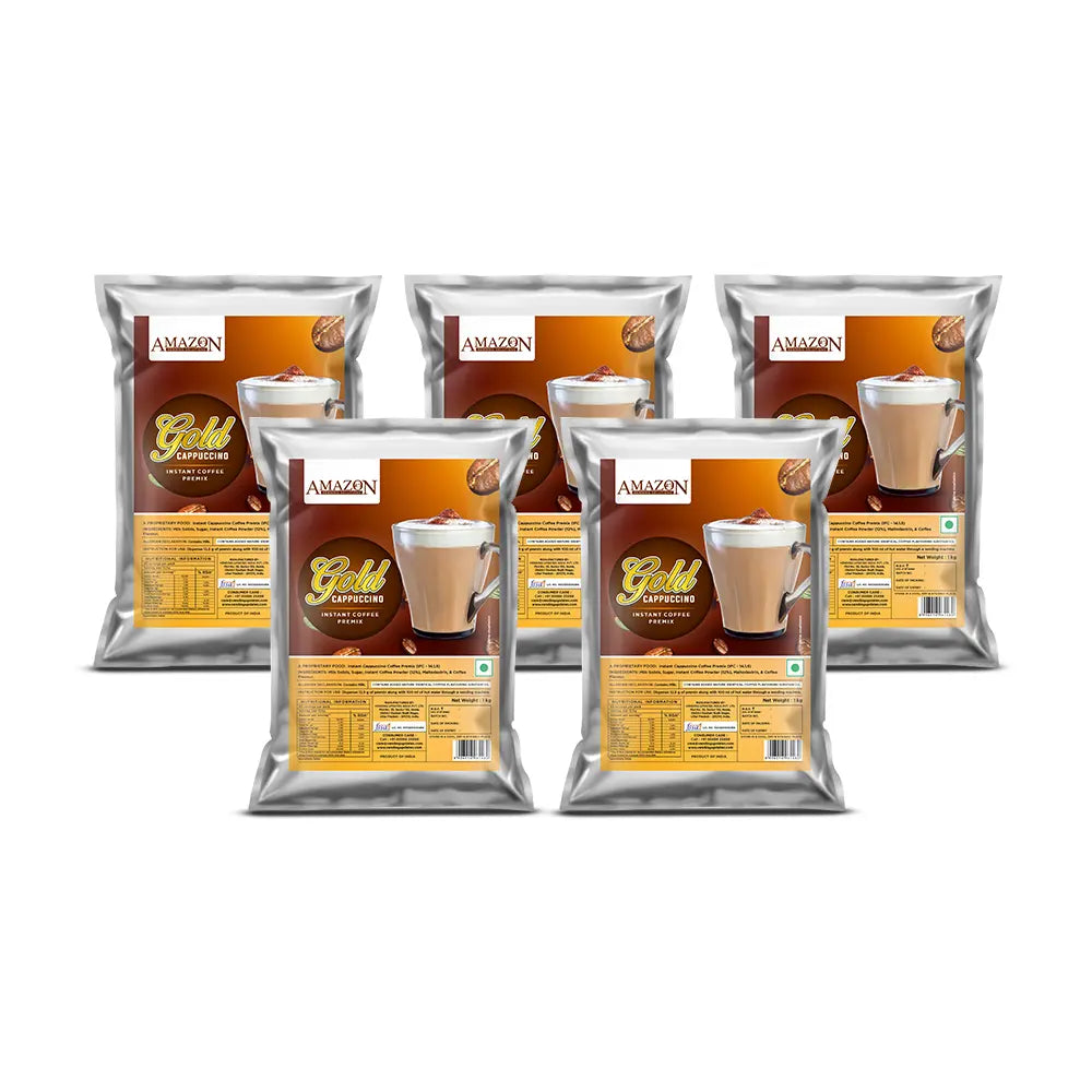 AMAZON Gold 3-in-1 Cappuccino Coffee Premix – Creamy Café Style | Ideal for Vending Machine Use