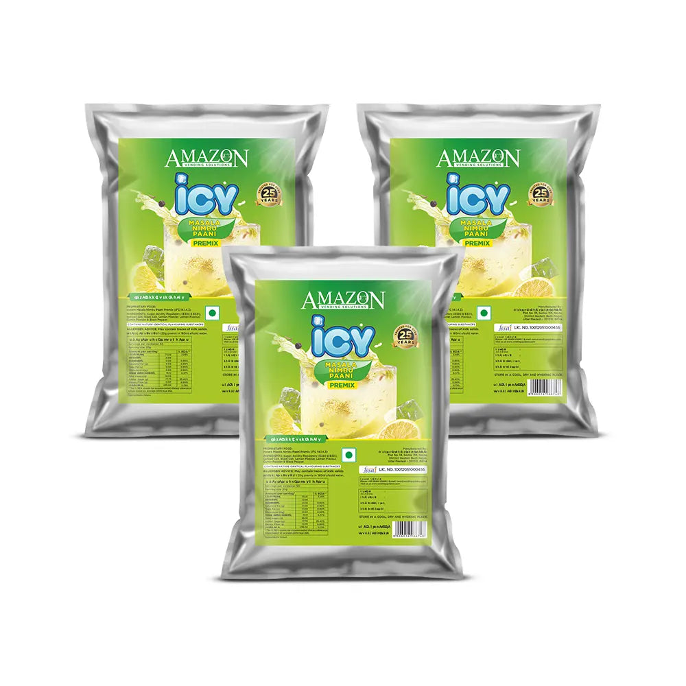 AMAZON ICY Masala Nimbu Pani Premix | 1 Kg | Just Add Cold Water | Summer Drink