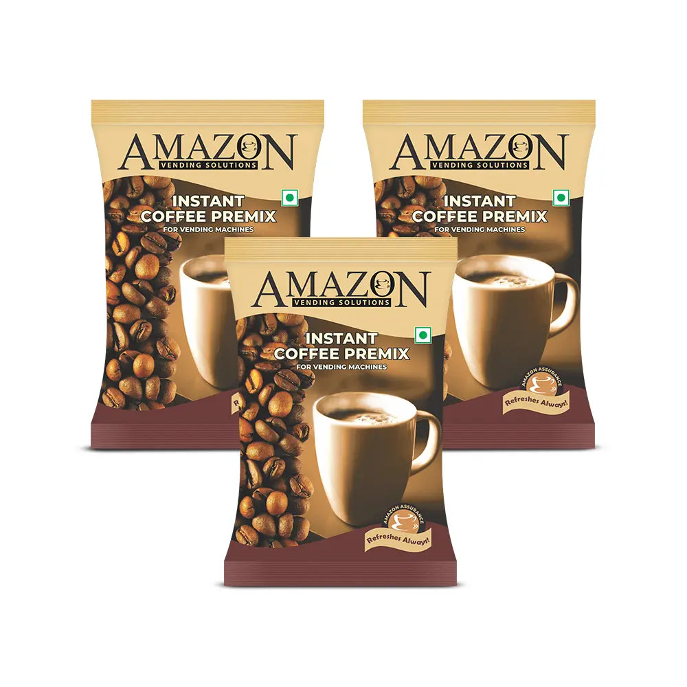 AMAZON Premium 3-in-1 Coffee Premix – Smooth Blend for Vending Machines | Instant Café-Style Coffee