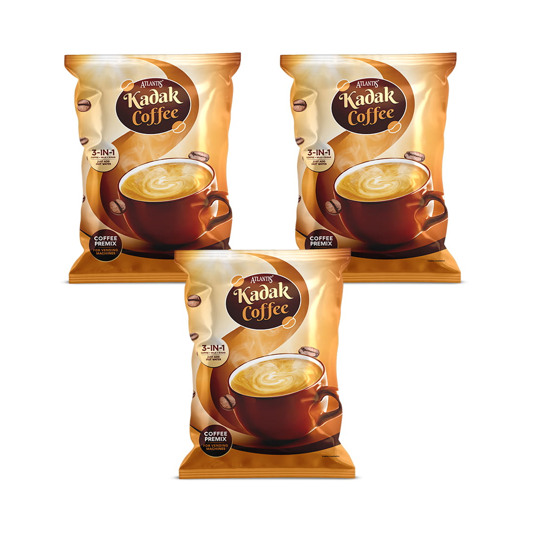 ATLANTIS Kadak 3-in-1 Coffee Premix – 1kg Pack for Strong Taste | Best for Vending Machines