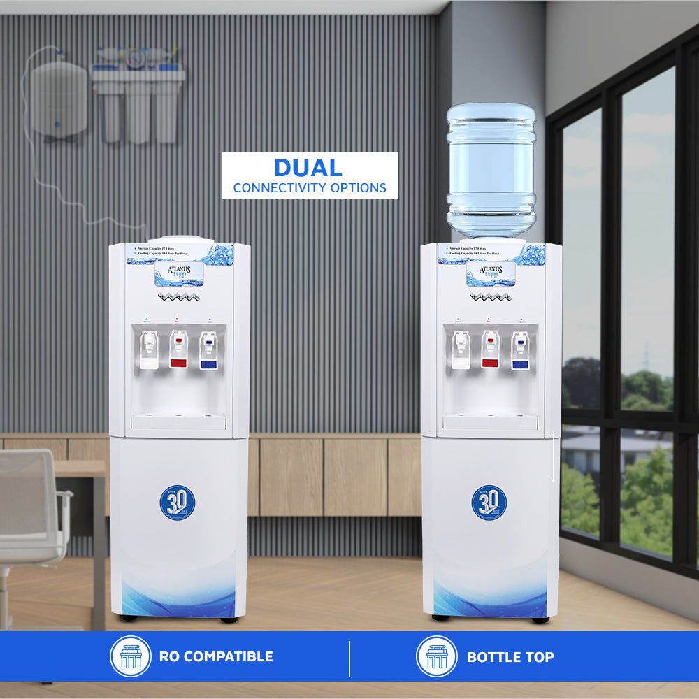 ATLANTIS SUPER Floor Standing Water Dispenser with RO Compatible (Available Space for RO Setup)- 3 Taps (15l Large Cold Tank Capacity)
