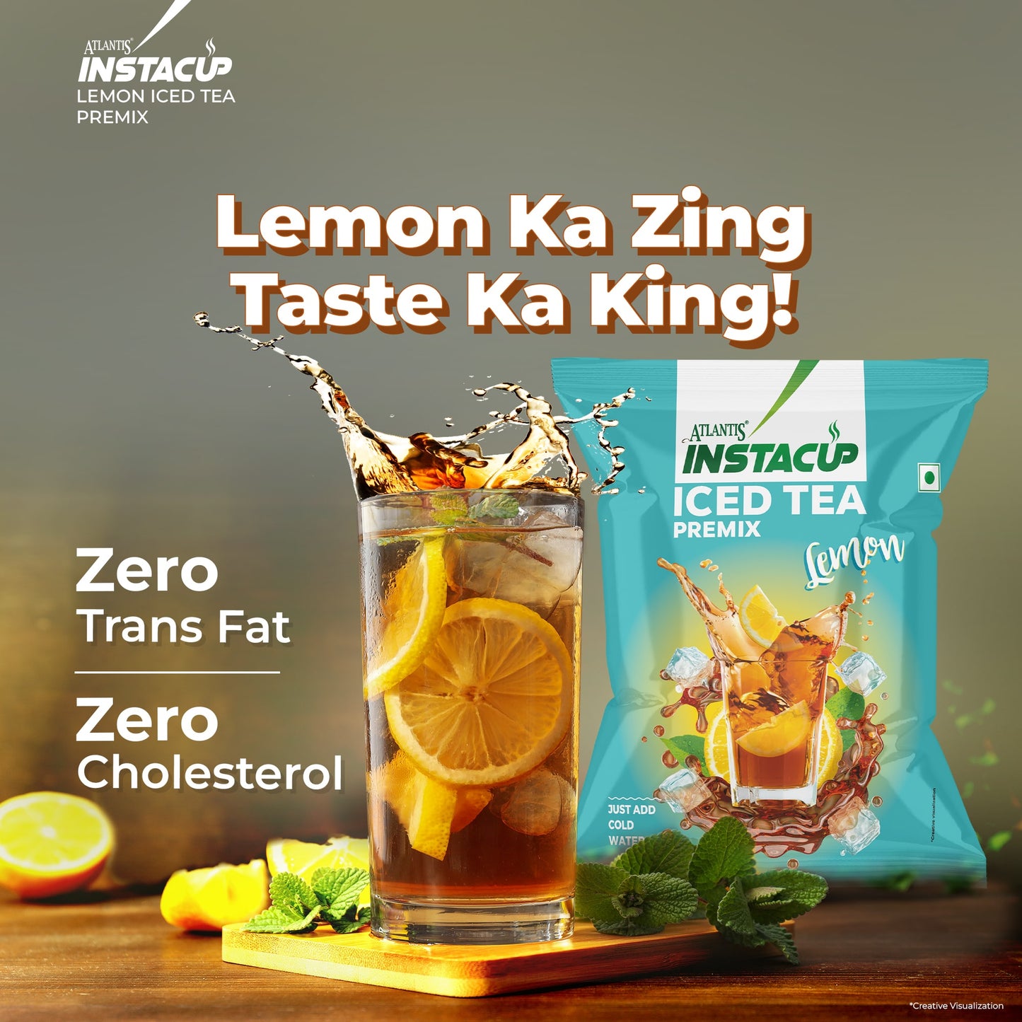 Atlantis Instacup Iced Tea Premix | Lemon Flavour | 400g Pack
