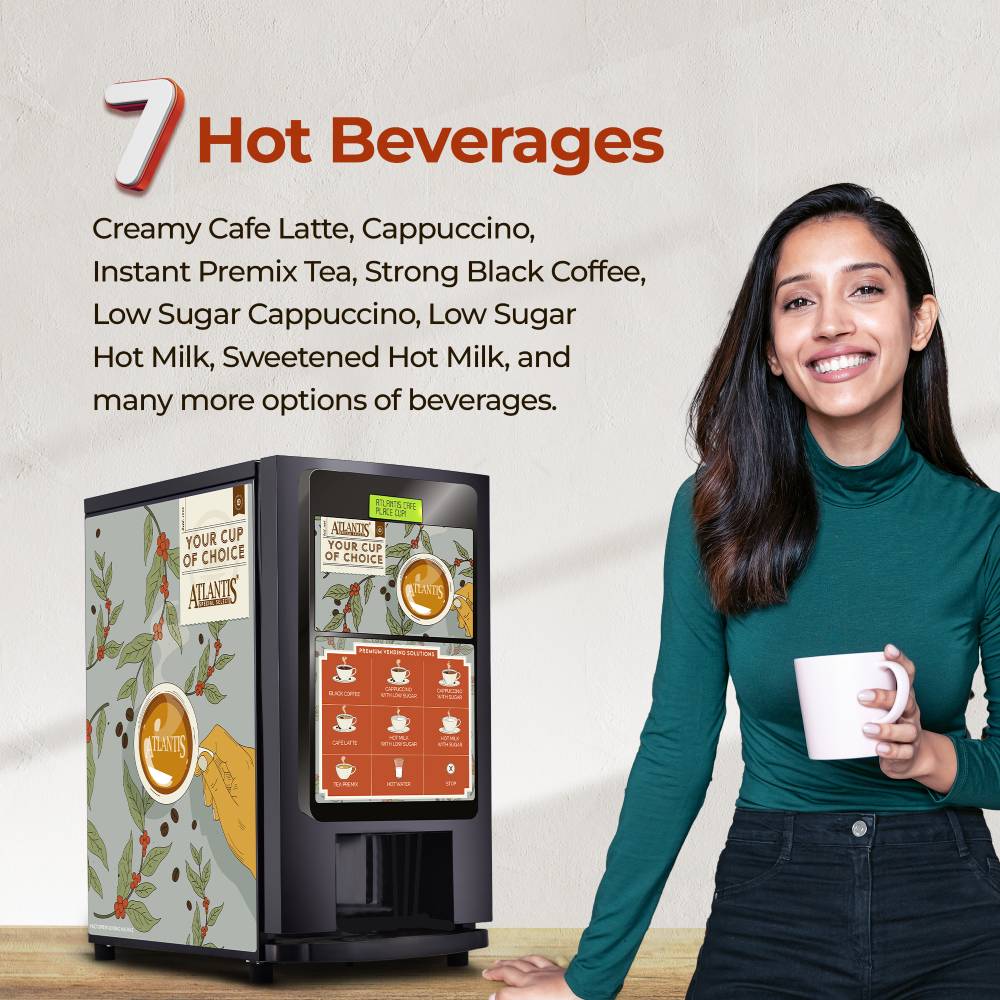 ATLANTIS SPECIAL SELECT Hot Beverage Dispensing Machine With 7 Options Hot Beverage| Optional Hot Water