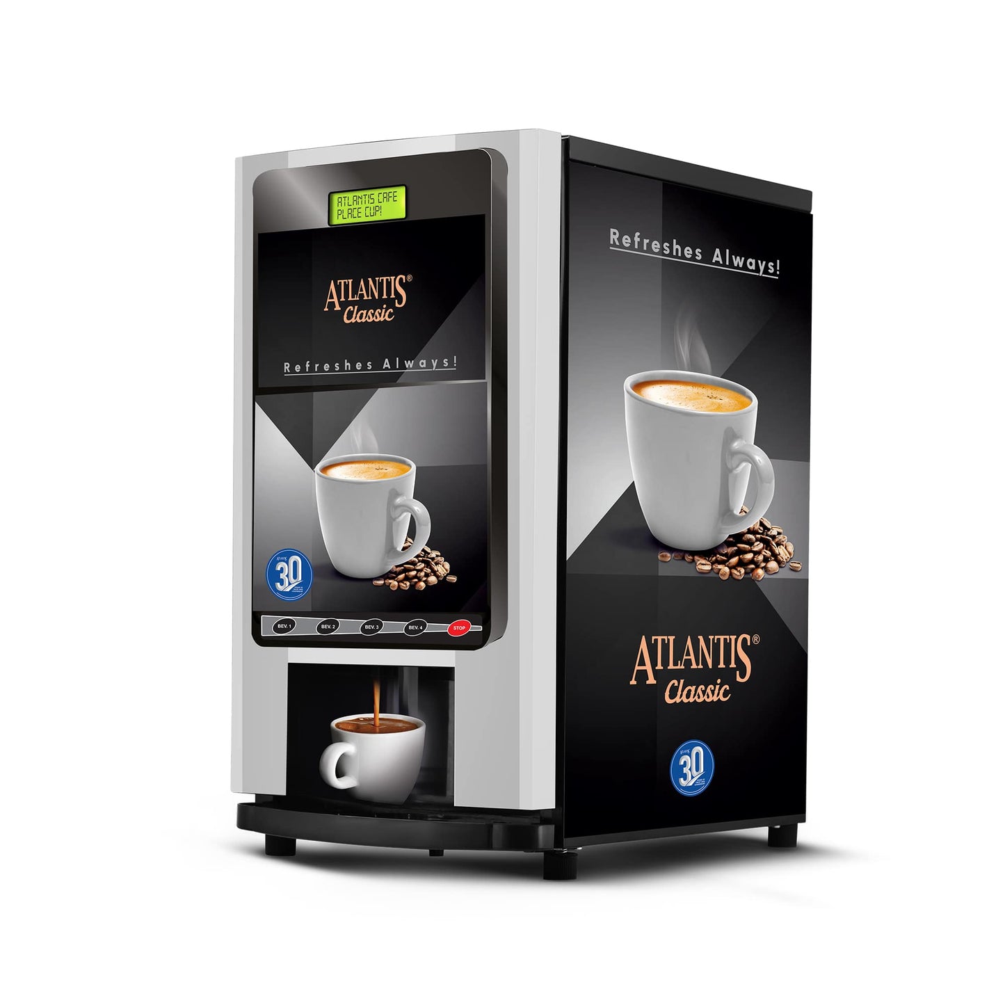 ATLANTIS CLASSIC 4 Lane Tea & Coffee Vending Machine – 3 Ltrs hot Tank