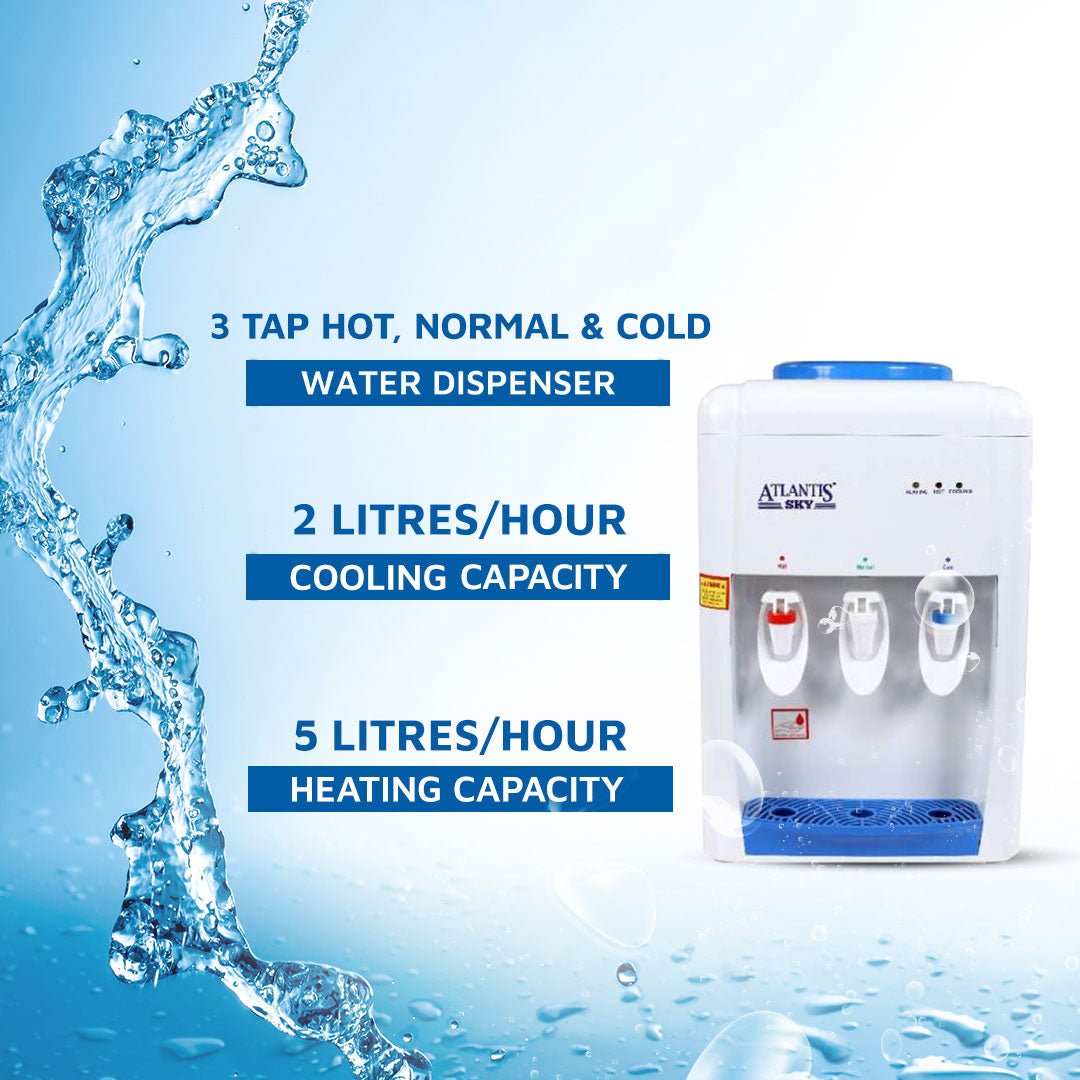 ATLANTIS SKY (Hot Normal & Cold )Table Top Water Dispenser
