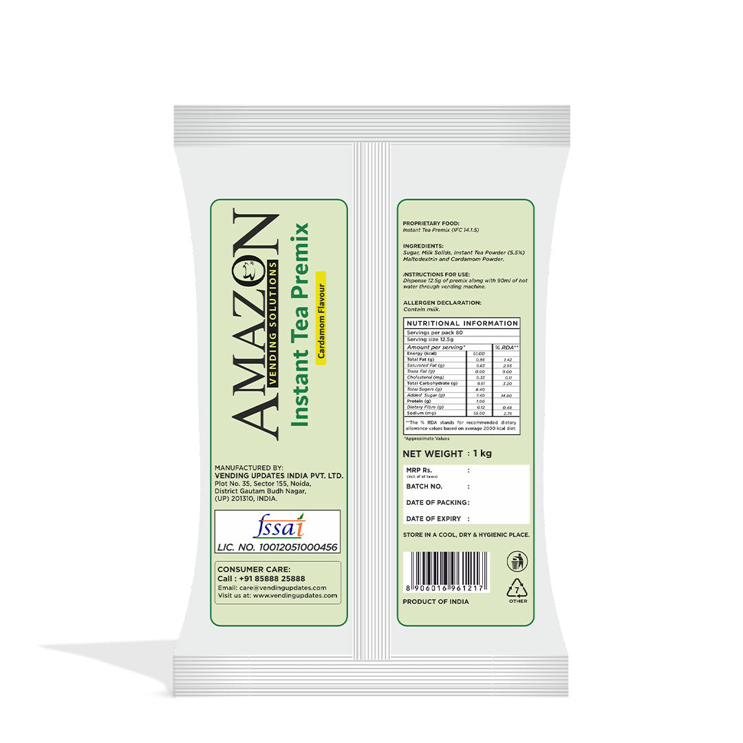 AMAZON Premium 3-in-1 Instant Cardamom Tea Premix for Vending Machine