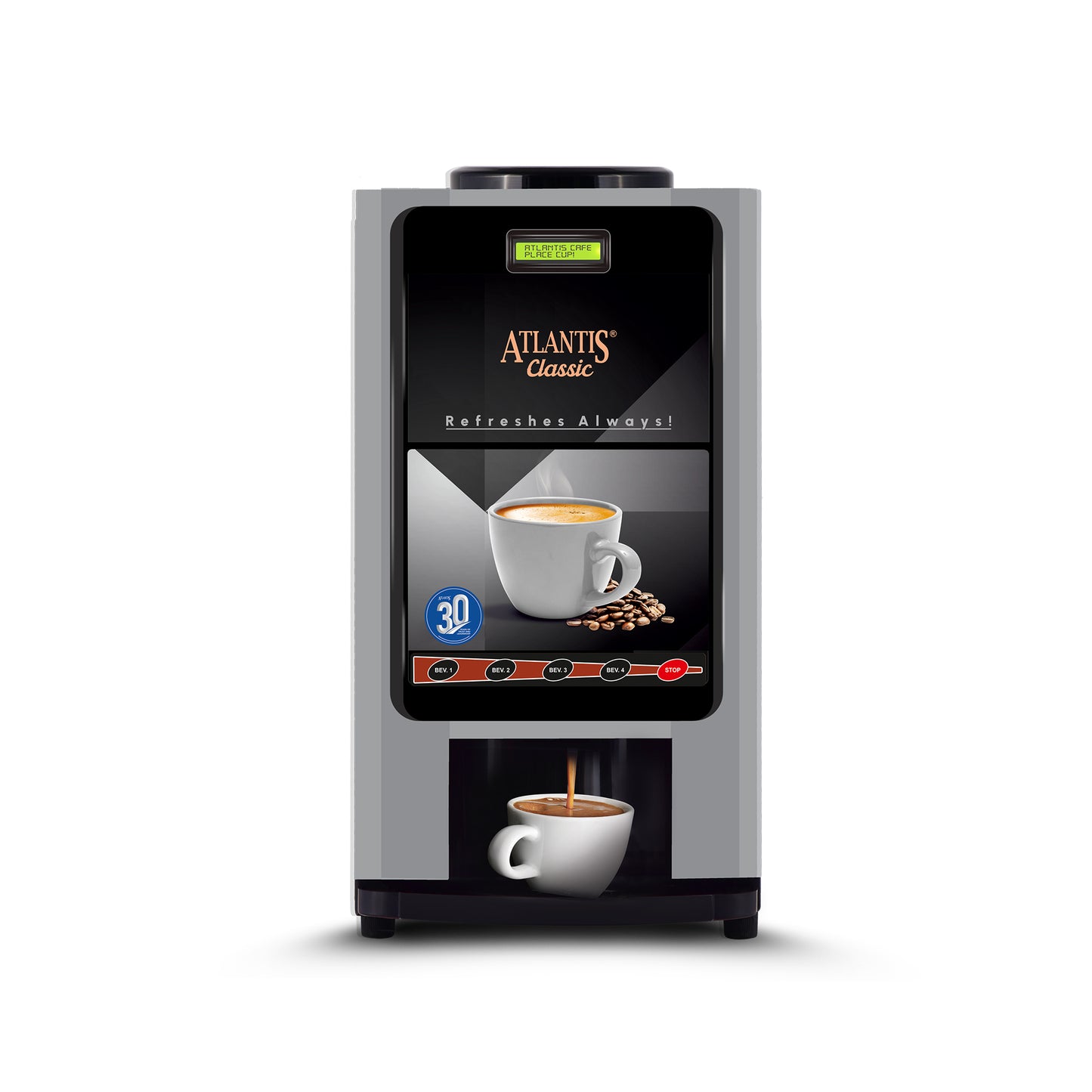 ATLANTIS CLASSIC - 3 Lane Tea and Coffee Vending Machine – 3 Ltrs hot Tank