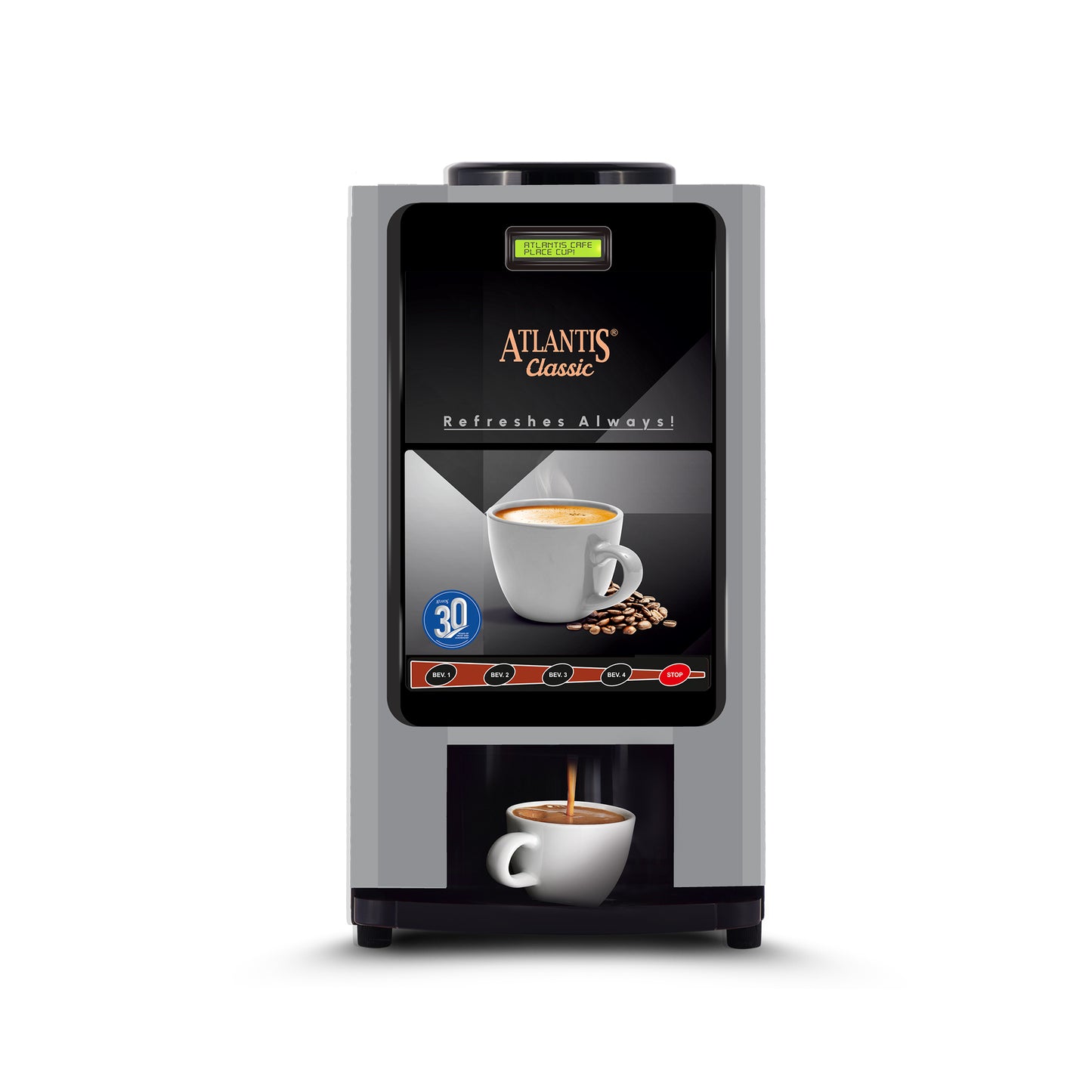 ATLANTIS CLASSIC 4 Lane Tea & Coffee Vending Machine – 3 Ltrs hot Tank