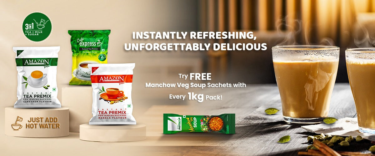 Instant Tea Powder with Sugar and Milk | Home & Business Use