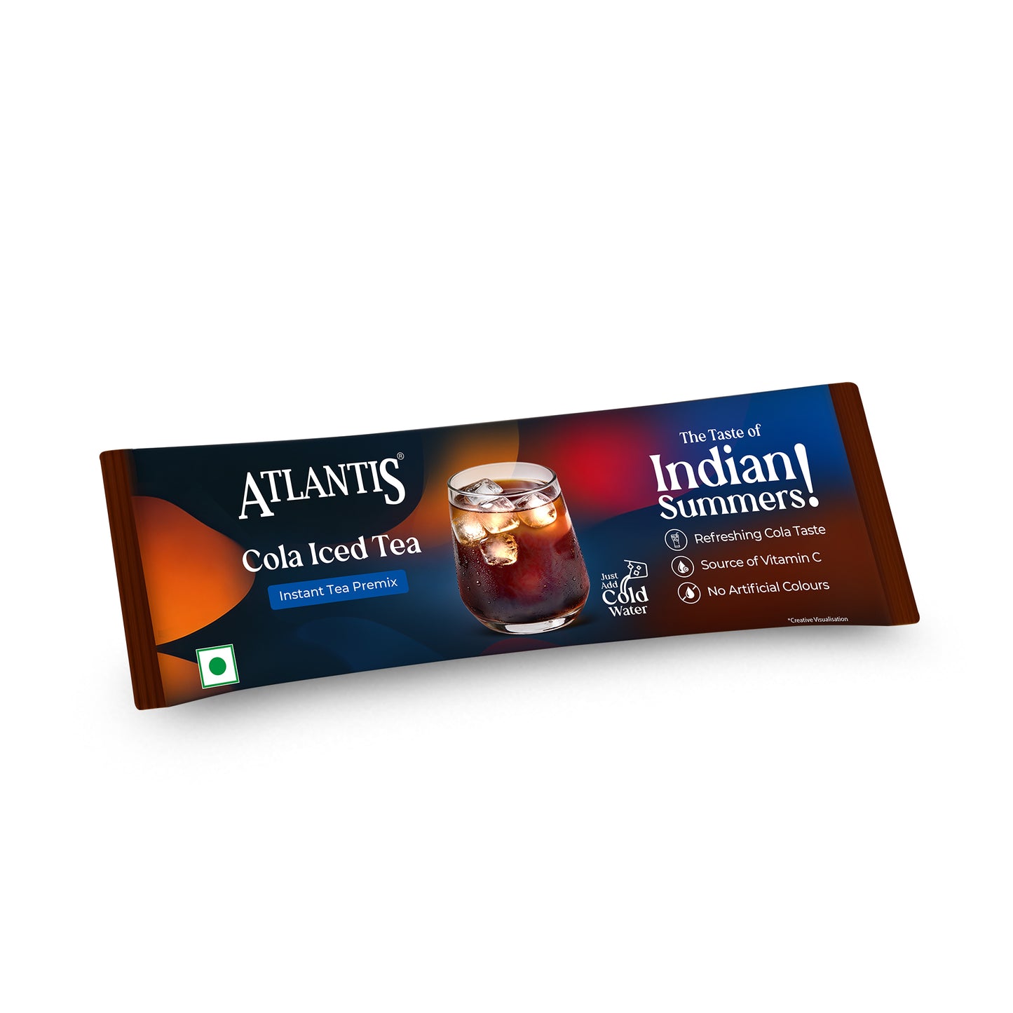 Atlantis Cola Iced Tea Instant Premix | Refreshing Cola Flavour with Real Tea Extract | 15 Sachets | Just Add Cold Water | Source of Vitamin C | No Artificial Colours | Travel Friendly