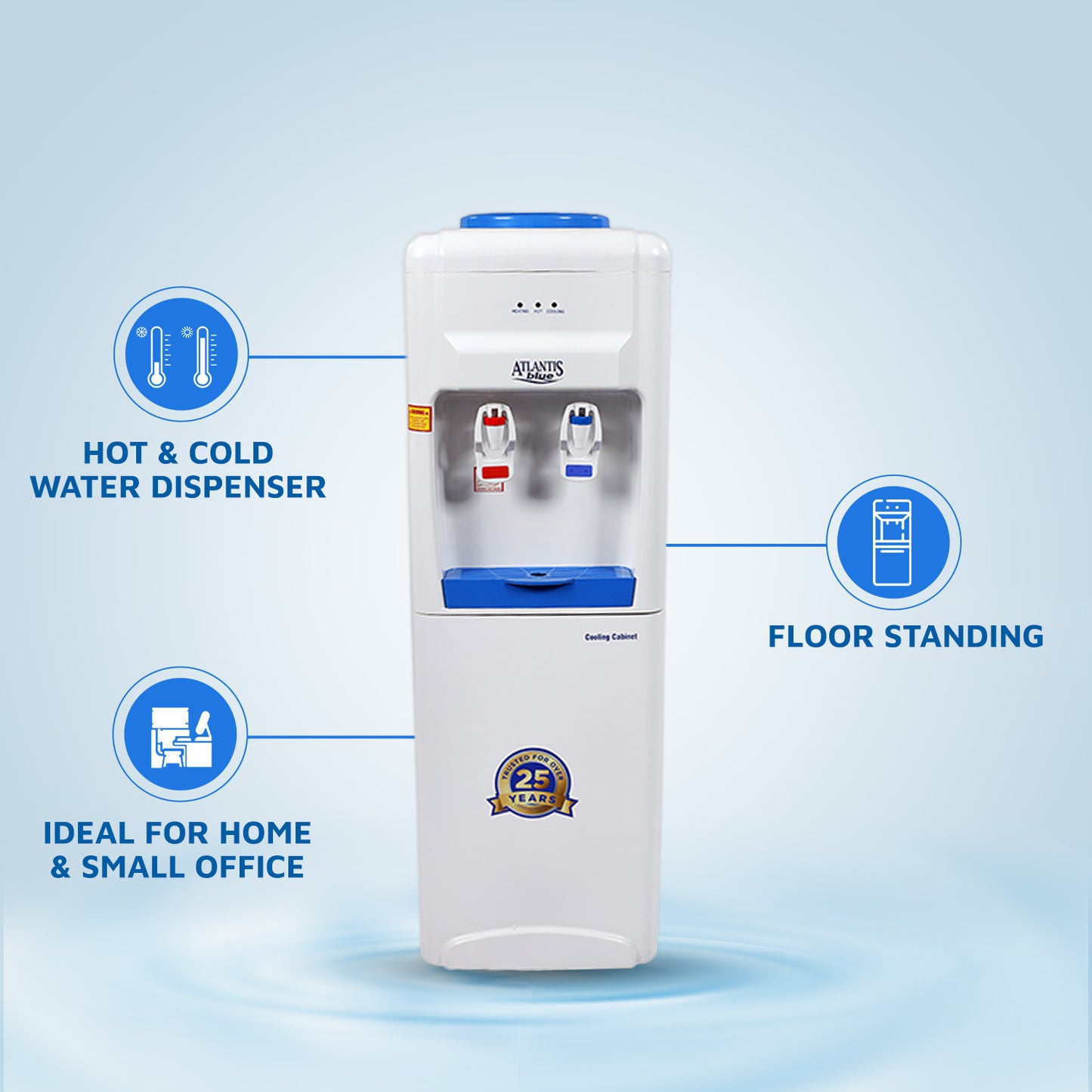 ATLANTIS BLUE Normal & Cold Floor Standing Water Dispenser (NO HOT