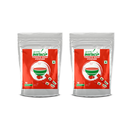 ATLANTIS INSTACUP Tomato Single Serve Sachets Soup Premix | 18 Sachets X 20 Grams Pouch | Travel-Friendly Zipper Lock Pack | Just Add Hot Water & Stir