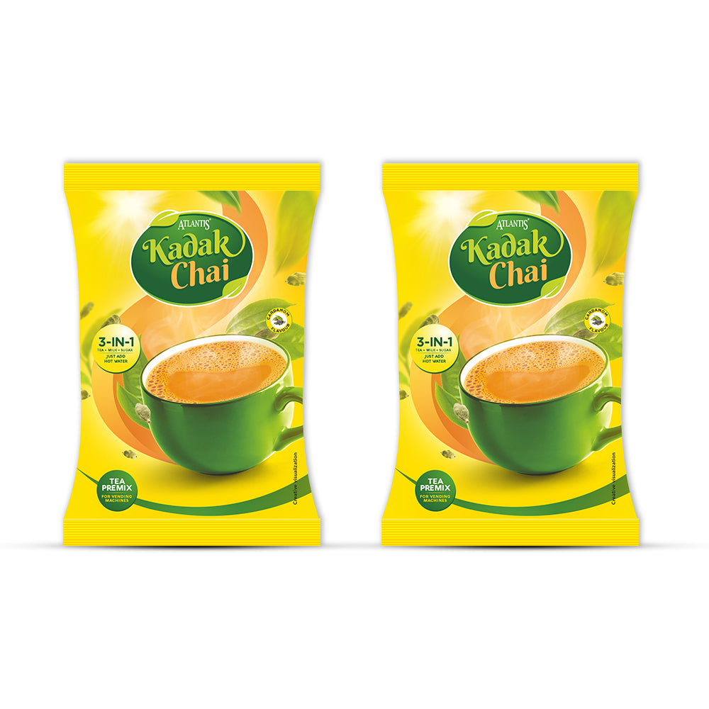 ATLANTIS Kadak 3-in-1 Cardamom Tea Premix Powder | 1KG Pack | No Milk, Sugar Required
