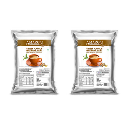 AMAZON Plus 3-in-1 Ginger Tea Premix – 1kg Pack | Instant Chai for Vending Machines – Just Add Hot Water