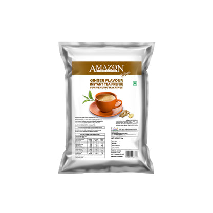 AMAZON Plus 3-in-1 Ginger Tea Premix – 1kg Pack | Instant Chai for Vending Machines – Just Add Hot Water