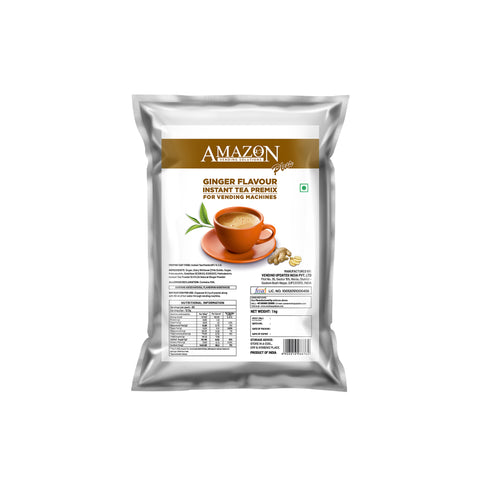 AMAZON Plus 3-in-1 Ginger Tea Premix – 1kg Pack | Instant Chai for Vending Machines – Just Add Hot Water