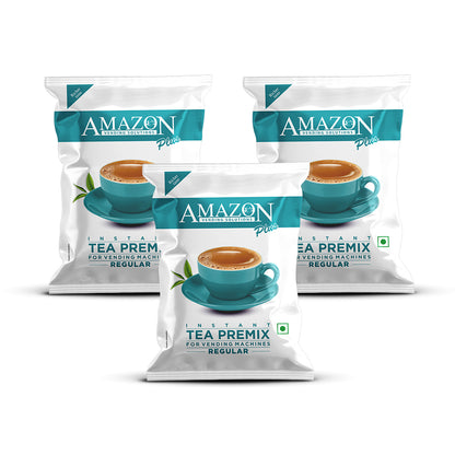 AMAZON Plus Regular 3-in-1 Tea Premix Powder for Vending Machines | 1KG | No Milk, Sugar Required
