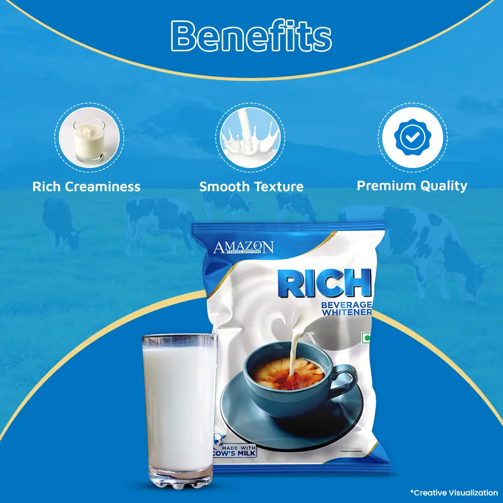 AMAZON RICH Beverage Dairy Mix Whitener | 500gms Pack Perfect for Atlantis Select |Tea & Coffee Use