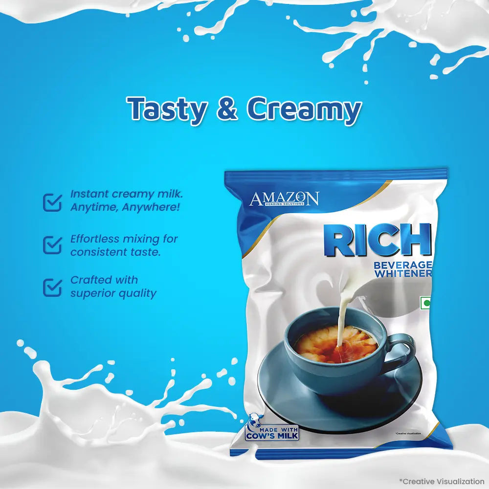 AMAZON RICH Beverage Dairy Mix Whitener | 500gms Pack Perfect for Atlantis Select |Tea & Coffee Use