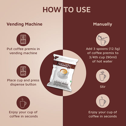 AMAZON Plus 3-in-1 Coffee Premix Powder – Instant Coffee Solution for Vending Machines | Quick to Serve, Easy to Enjoy