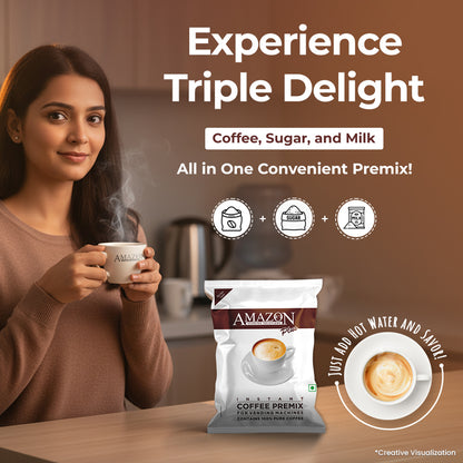 AMAZON Plus 3-in-1 Coffee Premix Powder – Instant Coffee Solution for Vending Machines | Quick to Serve, Easy to Enjoy