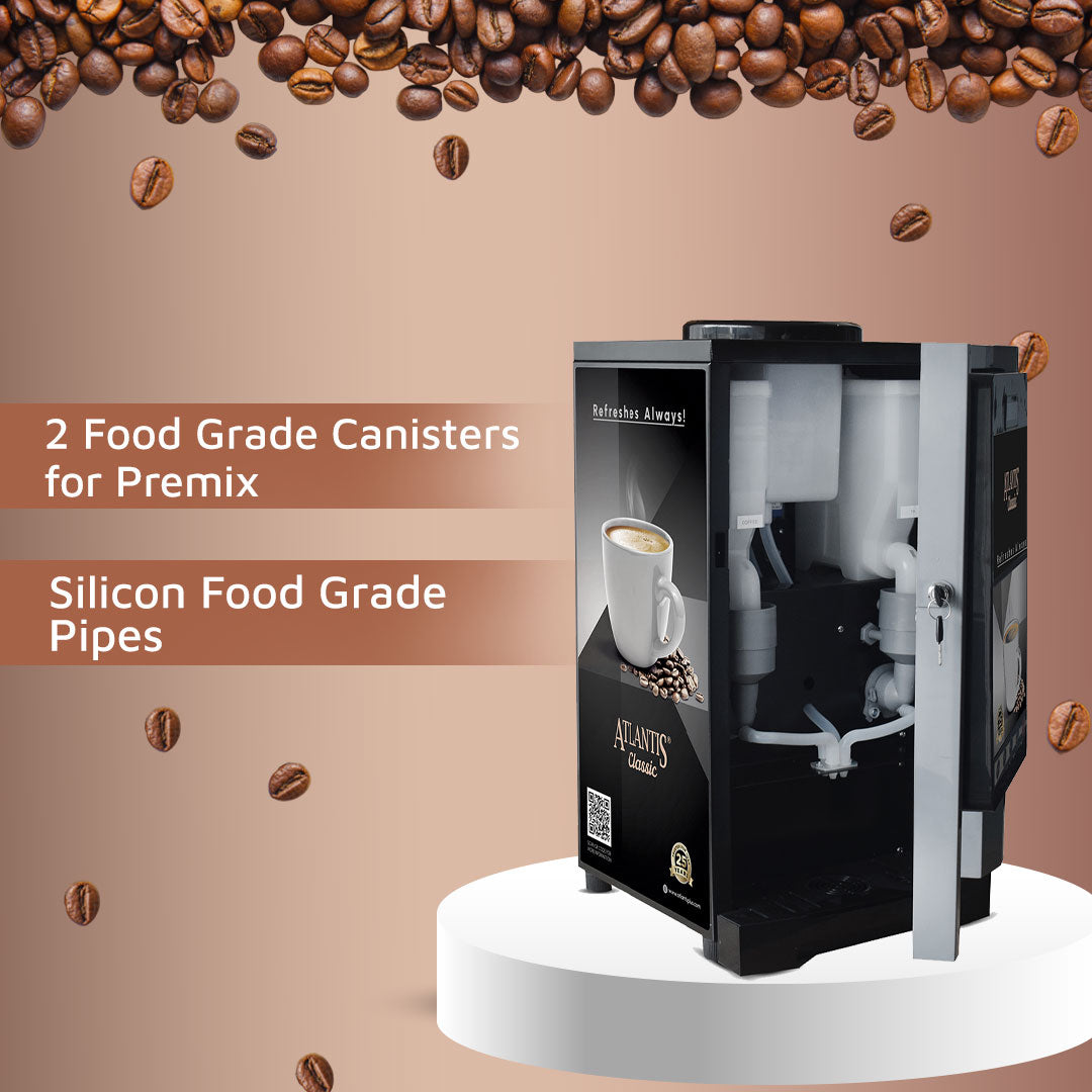 ATLANTIS CLASSIC - 2 Lane Tea-Coffee Vending Machine - 3 Ltrs hot Tank