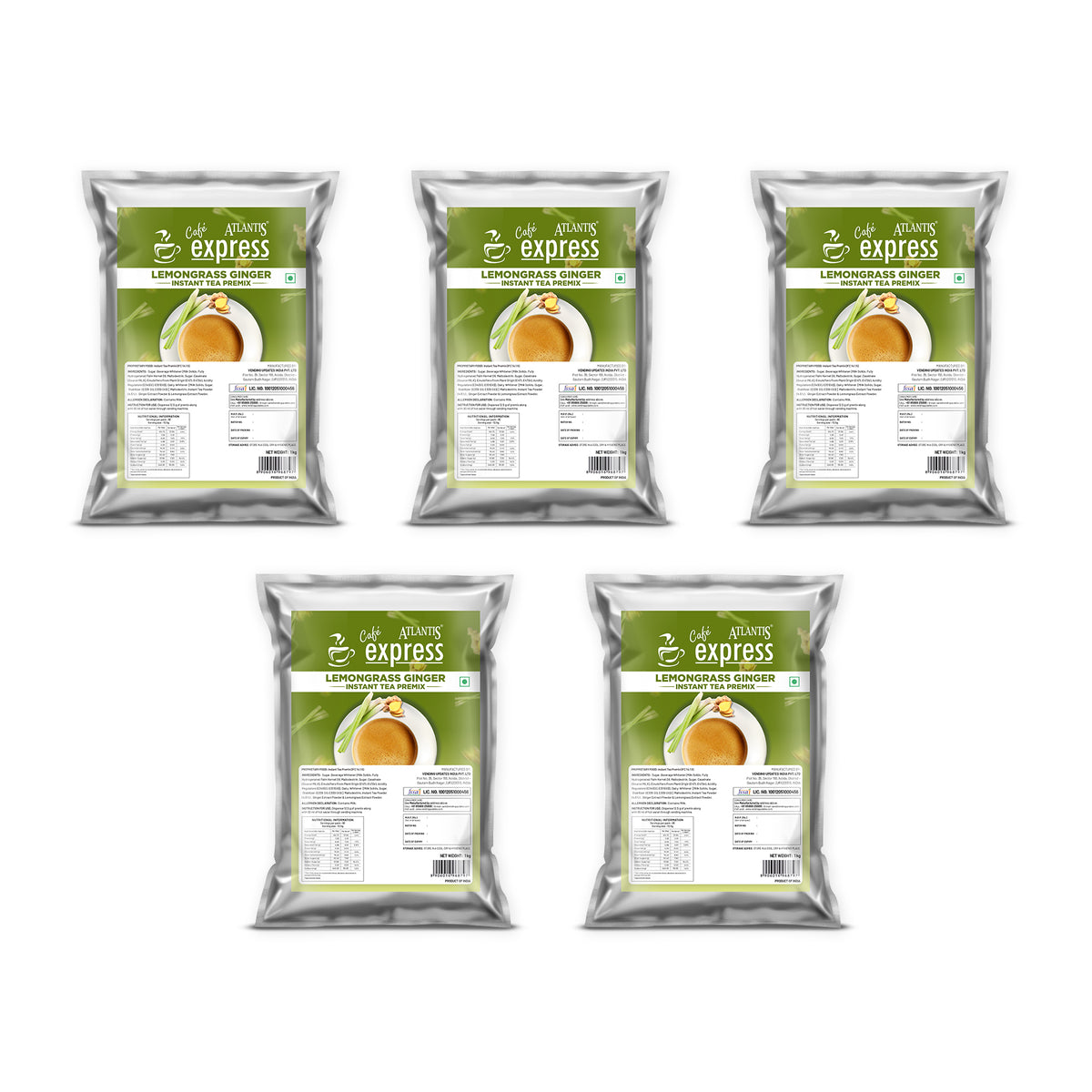Cafe Express Lemongrass Ginger Tea Premix – 3-in-1 Blend for Vending Machines | No Milk or Sugar Needed