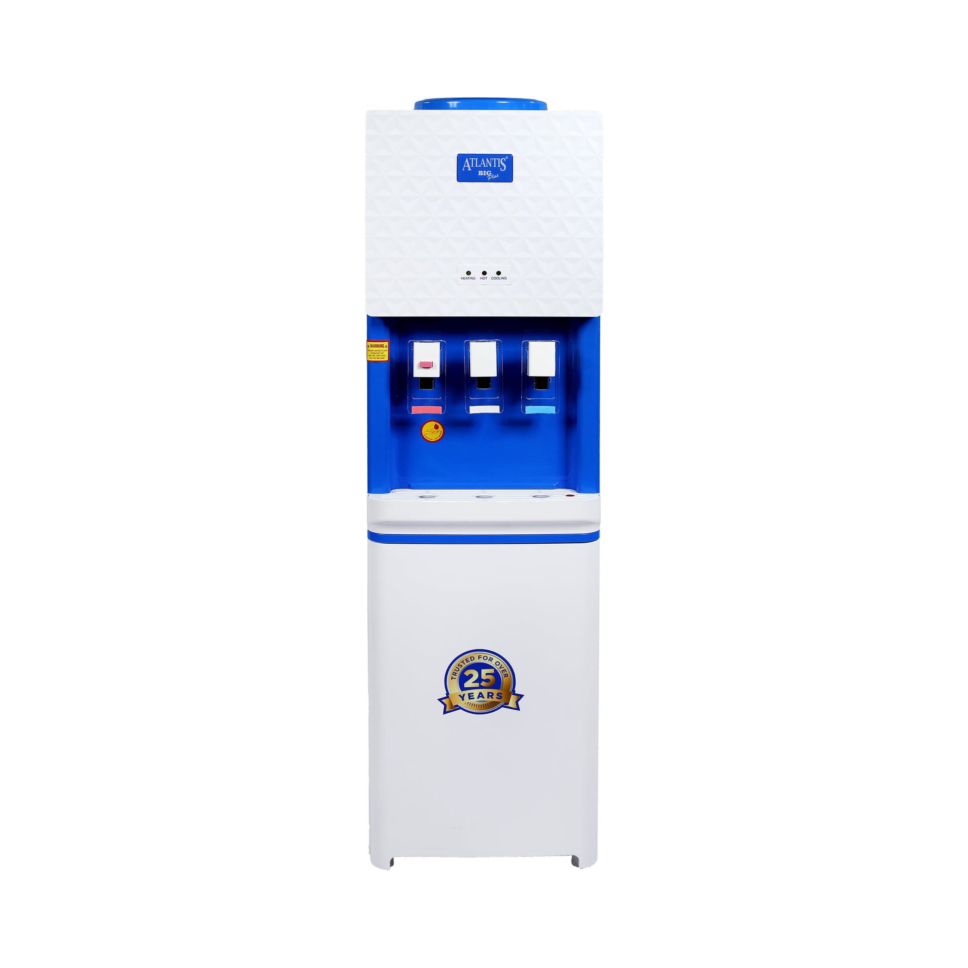 ATLANTIS BIG PLUS (Hot Normal & Cold) Floor Standing Water Dispenser-3 Taps | High-Capacity Compressor