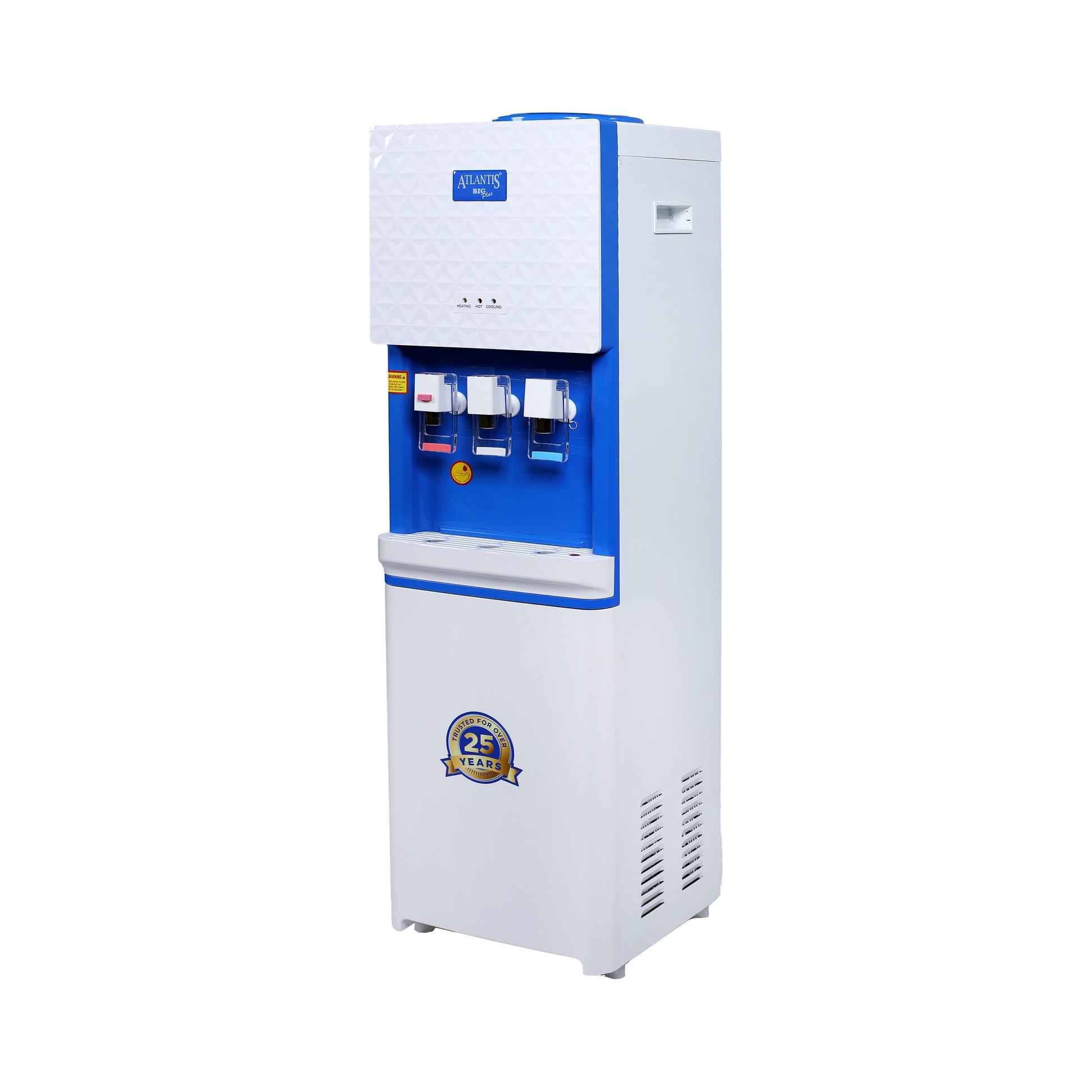 ATLANTIS BIG PLUS (Hot Normal & Cold) Floor Standing Water Dispenser-3 Taps | High-Capacity Compressor