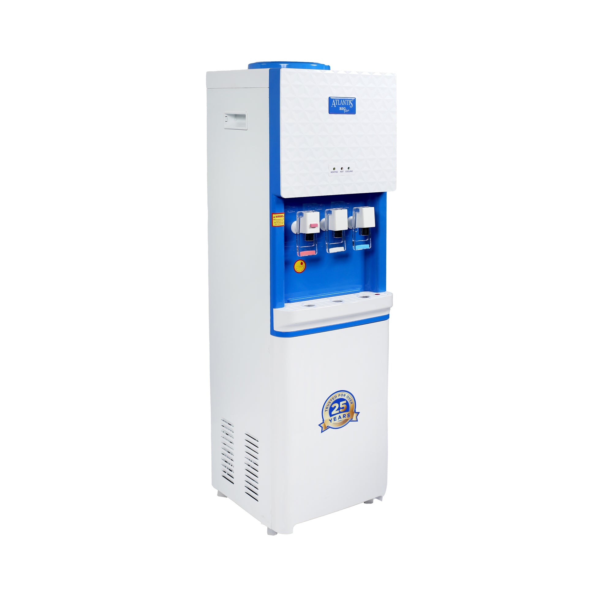 ATLANTIS BIG PLUS (Hot Normal & Cold) Floor Standing Water Dispenser-3 Taps | High-Capacity Compressor