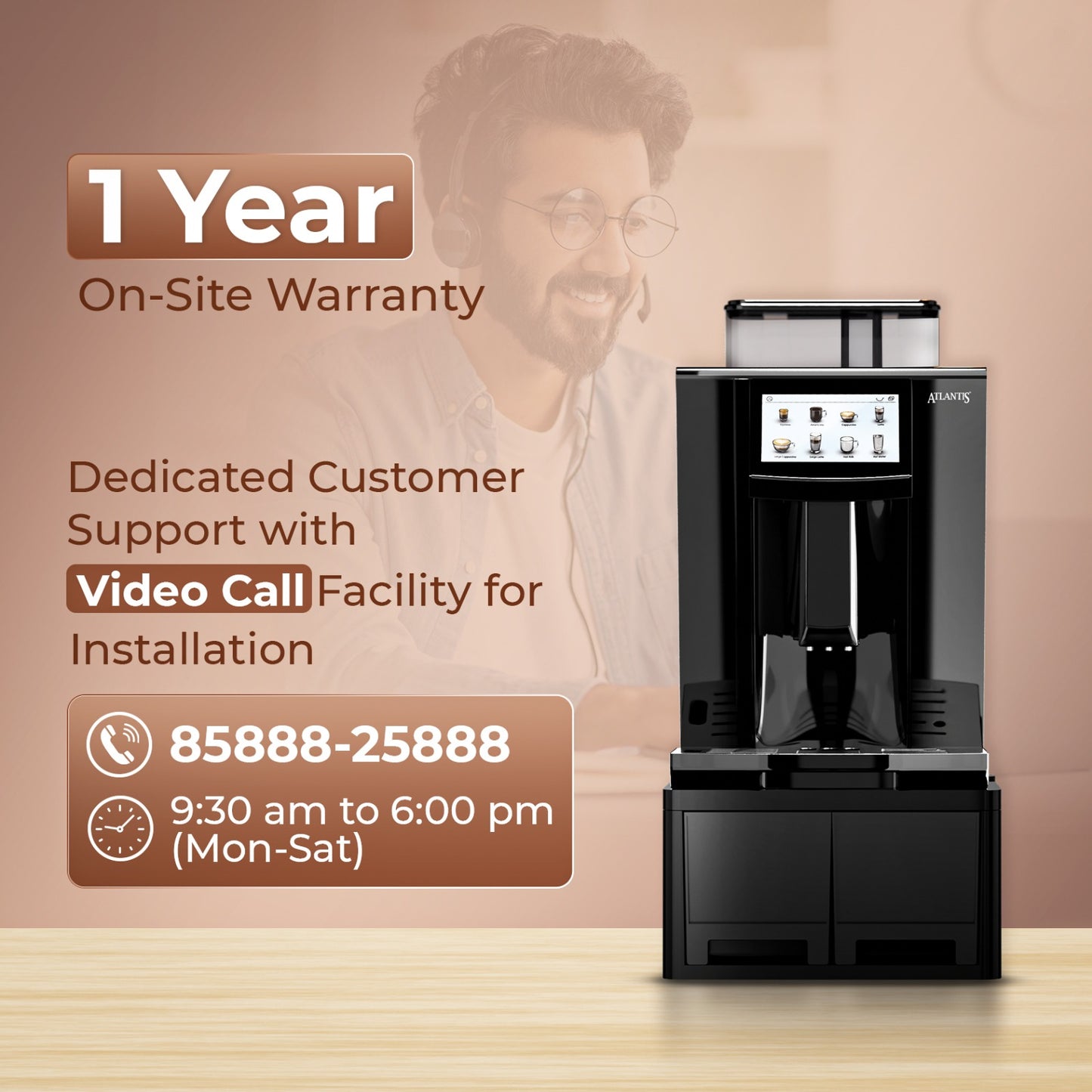 1 Year On-Site Warranty Brew Machine