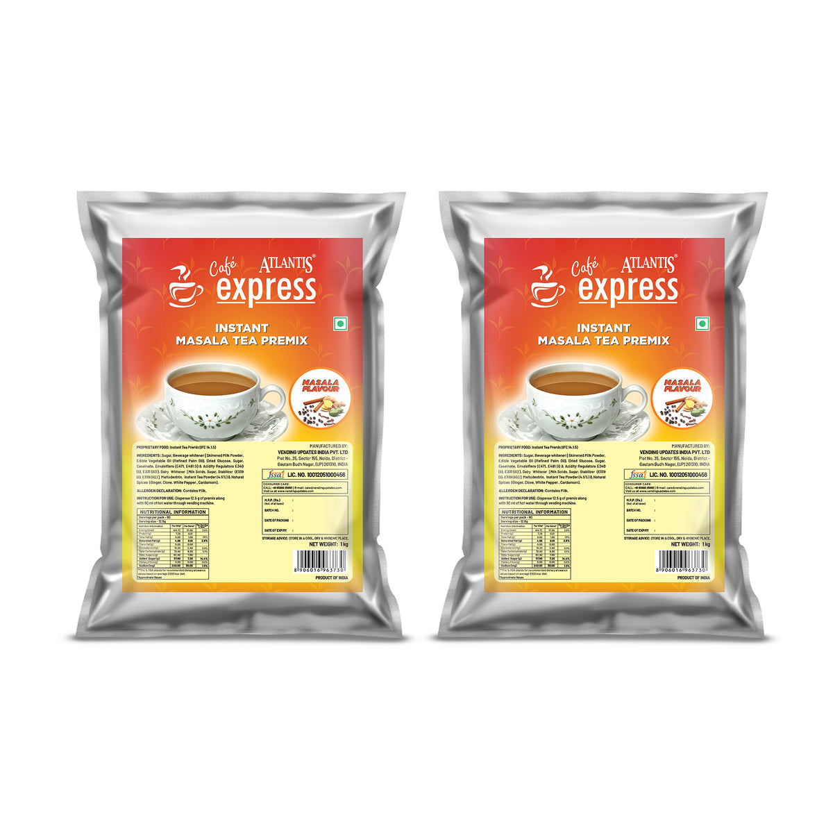 Cafe Express 3-in-1 Masala Tea Premix – 1kg Pack | Spicy Chai for Vending Machines | Just Add Hot Water