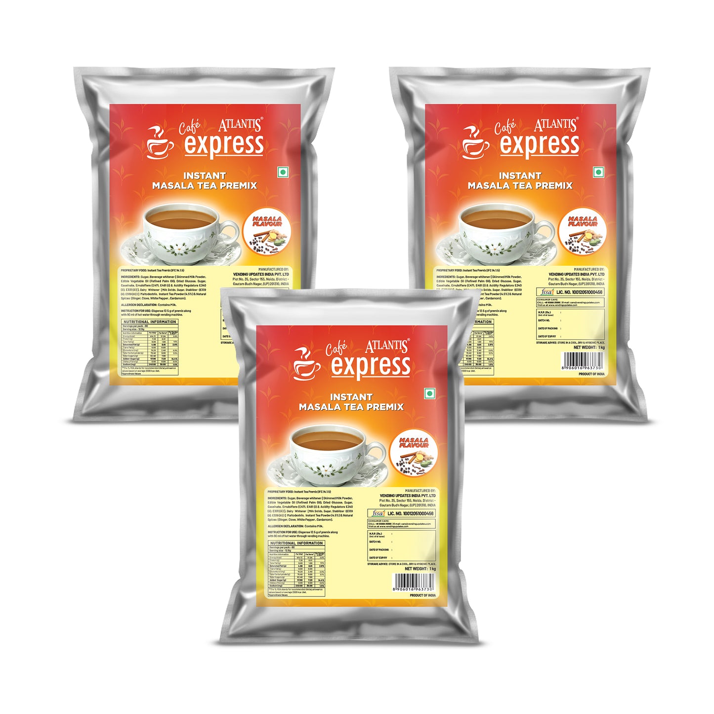 Cafe Express 3-in-1 Masala Tea Premix – 1kg Pack | Spicy Chai for Vending Machines | Just Add Hot Water