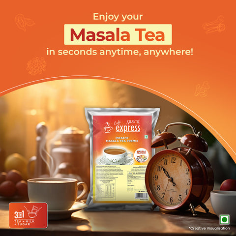 Cafe Express 3-in-1 Masala Tea Premix – 1kg Pack | Spicy Chai for Vending Machines | Just Add Hot Water