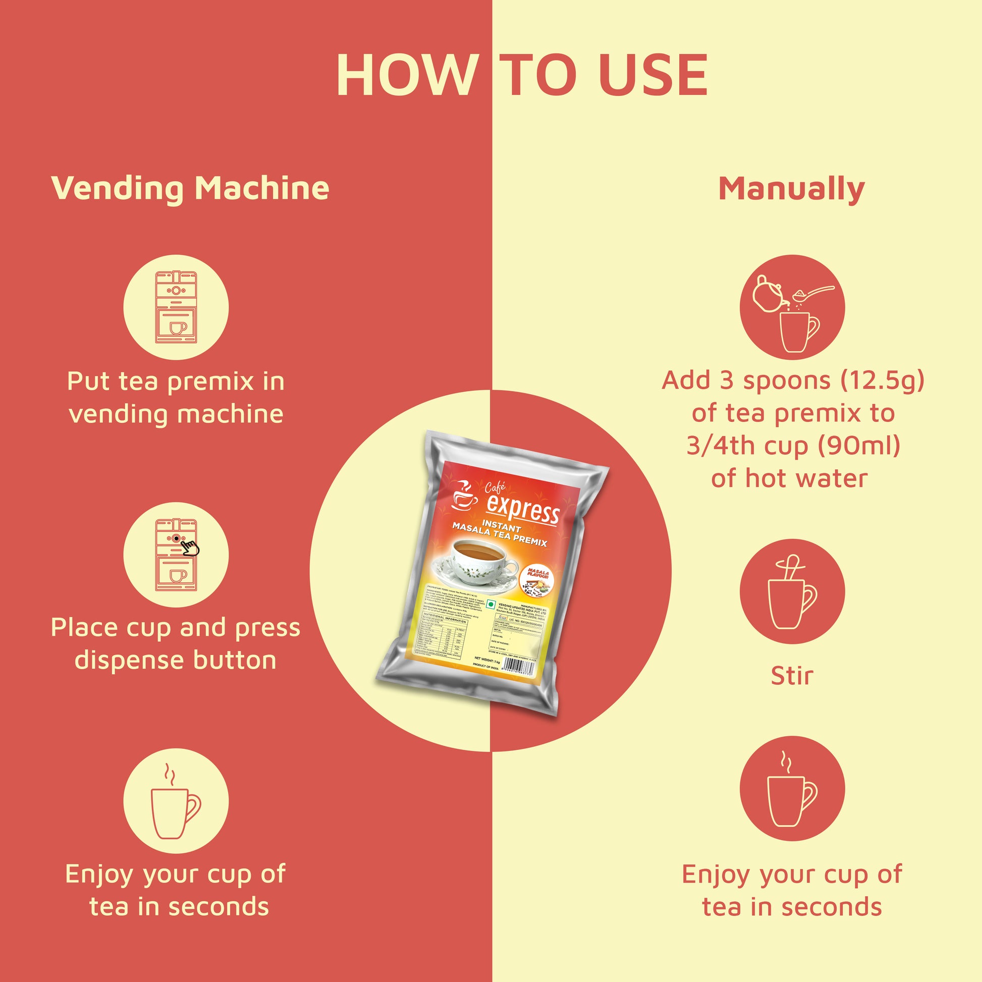 How to Use Cafe Express Masala Tea Premix for Vending Machines 1 kg