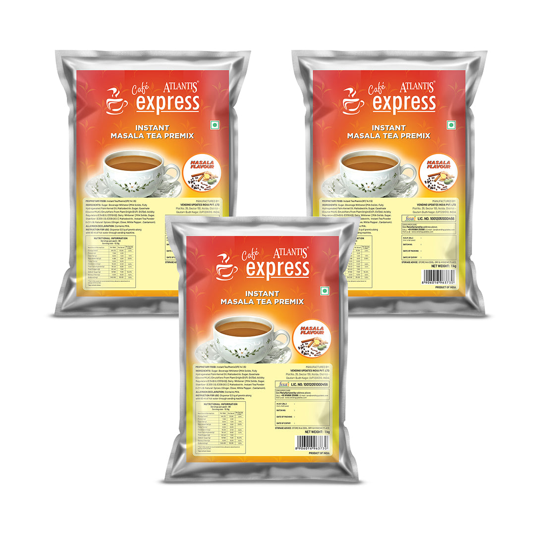 Cafe Express 3-in-1 Masala Tea Premix – 1kg Pack | Spicy Chai for Vending Machines | Just Add Hot Water