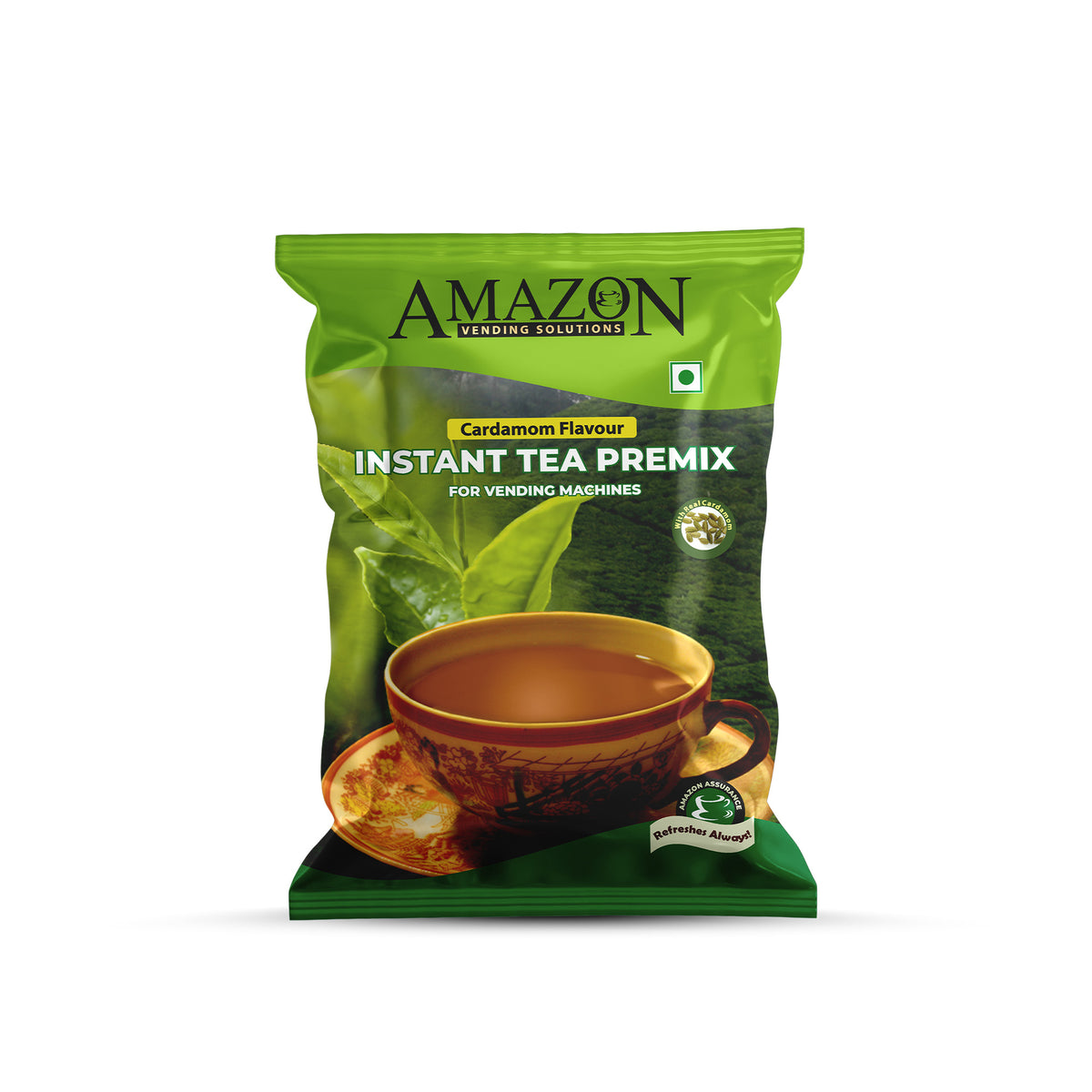 AMAZON Premium Cardamom Tea Premix – 1kg Pack | Rich Taste for Vending Machines | No Milk or Sugar Needed