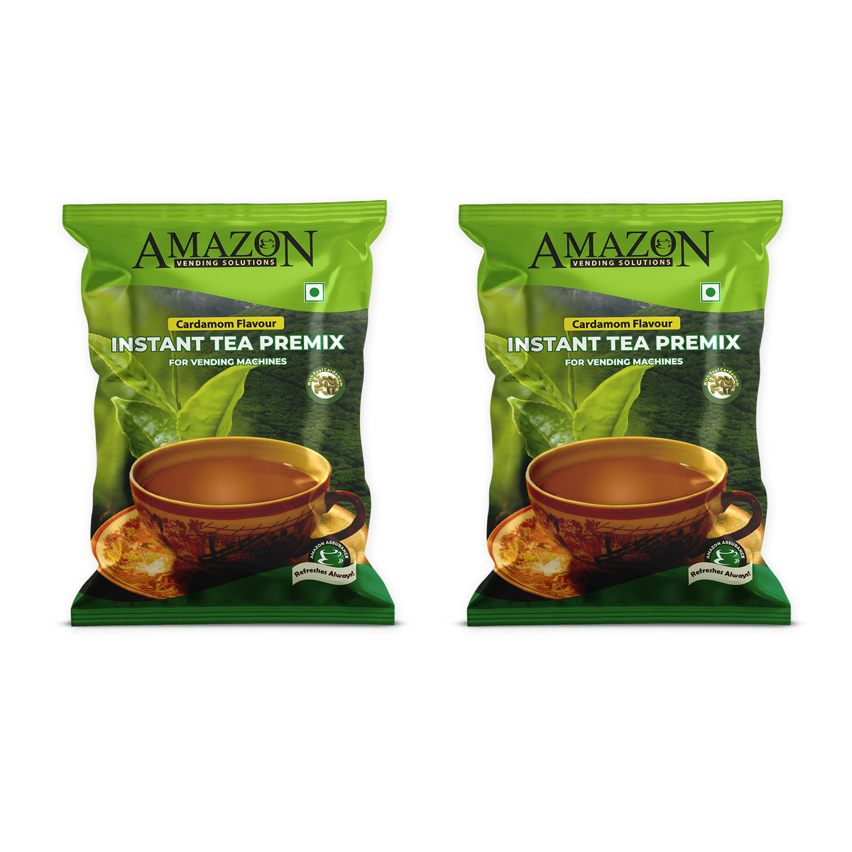 AMAZON Premium Cardamom Tea Premix – 1kg Pack | Rich Taste for Vending Machines | No Milk or Sugar Needed